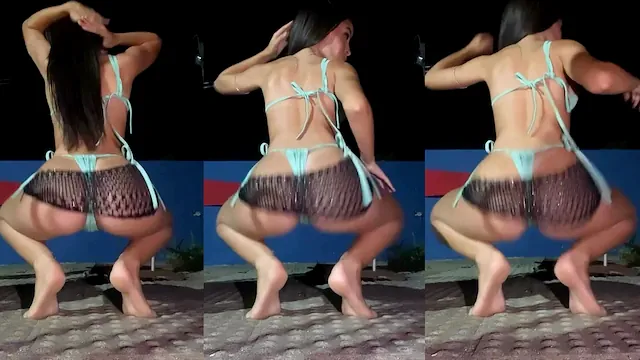 Putinha magrinha dançando magrinha com a calcinha socada