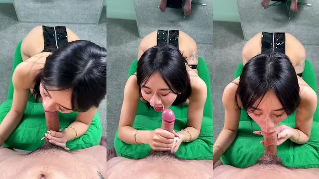 Asiática safada leva gozada no fim do date